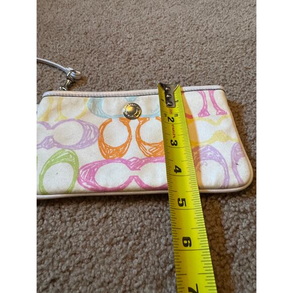 Vintage Y2K Coach Hampton Wristlet Pastel Monogram Signature Scribble - Picture 3 of 9